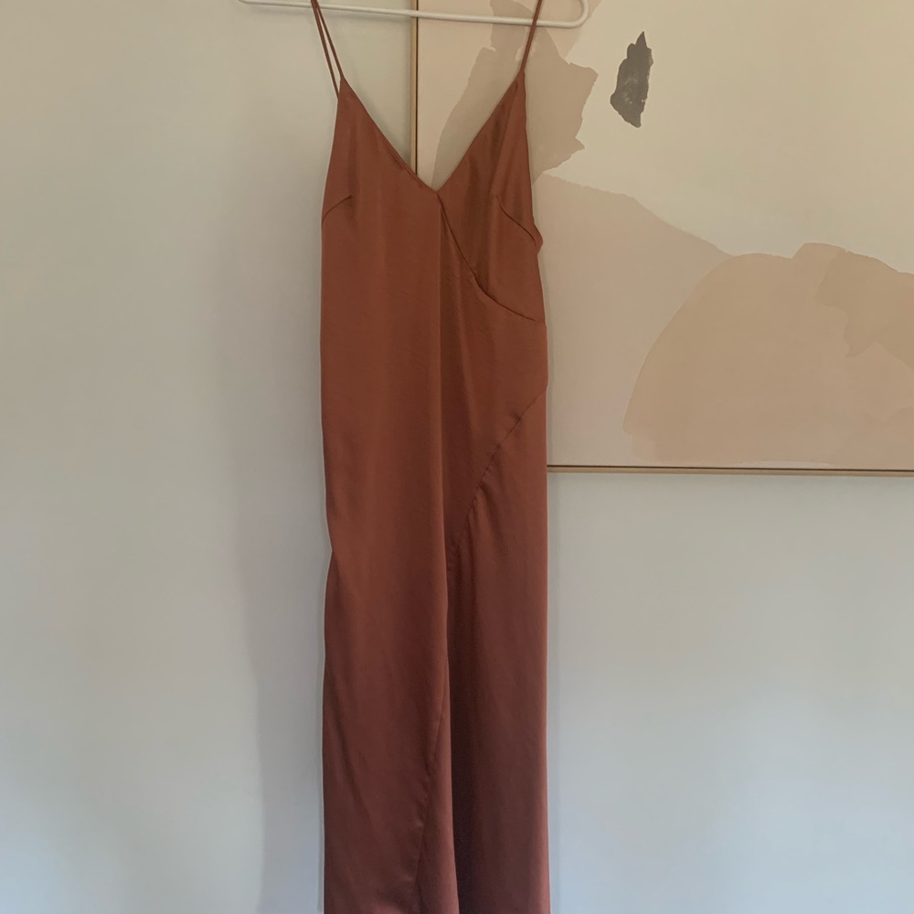 Copper bias dress